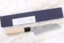 Couteau santoku kiritsuke 18cm japonais artisanal Sakai Kikumori Kikuzuki Rin