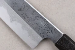 Couteau santoku kiritsuke japonais artisanal Kagekiyo Yoshikazu Tanaka Damas Aogami 18cm