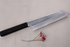 Couteau santoku kiritsuke japonais artisanal Kagekiyo Yoshikazu Tanaka Damas Aogami 18cm