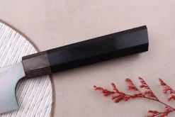 Couteau santoku kiritsuke japonais Kanetsugu Zuiun Kiwami revêtement DLC 18cm