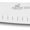 Couteau santoku SABATIER Idéal Inox 100% forgé rivets laiton alvéolé 18cm