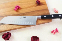 Couteau santoku Sabatier Éléphant Idéal Forgé 17cm manche nylon noir