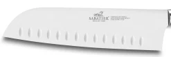 Couteau santoku SABATIER Provençao 100% forgé alvéolé 18cm manche olivier