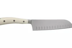 Couteau santoku Wüsthof Classic Ikon blanc forgé lame alvéolée 17cm