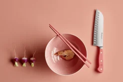 Couteau santoku Wusthof Classic Colour Coral Peach forgé lame alvéolée 17cm