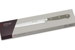 Couteau à saucisson Wusthof Classic Colour Velvet Oyster forgé lame crantée 14cm