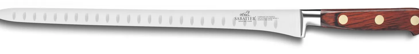 Couteau à saumon / jambon SABATIER Saveur lame alvéolée 100% forgée 30cm