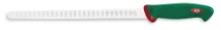 Couteau à saumon professionnel SANELLI Premana lame alvéolée 31cm manche vert