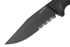 Couteau SOG Recondo FX SGRECONDOFXSBK lame dentée 11,7cm manche en caoutchouc noir + étui