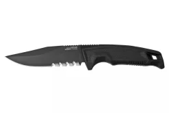 Couteau SOG Recondo FX SGRECONDOFXSBK lame dentée 11,7cm manche en caoutchouc noir + étui