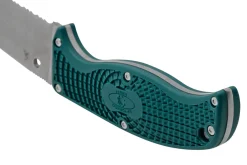 Couteau Spyderco Enuff 2 K390 FB31SBL2K390 lame dentée 10cm manche nylon / fibres de verre bleu + étui