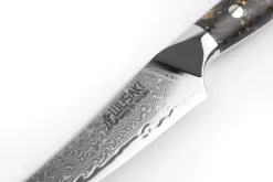 Couteau à steak Wusaki Sakin Damas 10Cr 13cm manche en fibre de carbone et feuille d'or