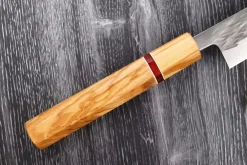 Couteau sujihiki 24cm japonais artisanal Yuzo SLD olivier et sequoia
