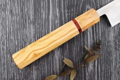Couteau sujihiki 27cm japonais artisanal Yuzo SLD olivier et sequoia