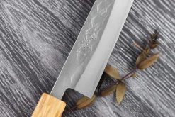 Couteau sujihiki 27cm japonais artisanal Yuzo SLD olivier et sequoia