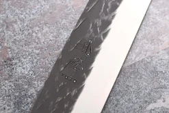 Couteau sujihiki 24cm japonais artisanal Yuzo Black SLD ébène et cognassier
