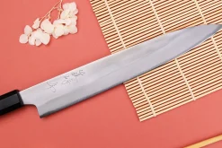 Couteau sujihiki 24cm japonais artisanal Naoki Mazaki WS2 poli