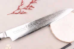 Couteau sujihiki 24cm japonais Sakai Takayuki Grand Chef Seigaiha Damas 45 couches