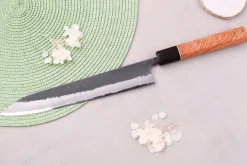 Couteau sujihiki 24cm japonais artisanal Masashi Yamamoto BS1 Black Nashiji