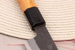 Couteau sujihiki 24cm japonais artisanal Hinoura Mutsumi Ajikataya Black Nashiji