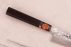 Couteau sujihiki 27cm japonais artisanal Shigeki Tanaka SG2 Kurozome Damas ébène