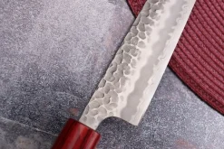 Couteau sujihiki japonais artisanal Tsunehisa Aogami Super martelé 27cm