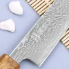 Couteau sujihiki japonais artisanal Wusaki Unagi AUS10 damas 24cm manche chêne
