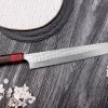 Couteau sujihiki japonais artisanal Yoshimi Kato Minamo SG2 Tsuchime 27cm