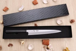 Couteau sujihiki japonais artisanal Kagekiyo Suri Urushi 21cm