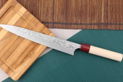 Couteau sujihiki japonais artisanal Masagake Kiri 27cm damas 49 couches
