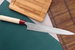 Couteau sujihiki japonais artisanal Masagake Kiri 27cm damas 49 couches