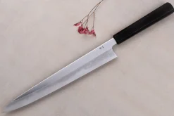 Couteau sujihiki japonais artisanal Kagekiyo Yoshikazu Tanaka Damas Aogami 27cm