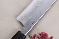 Couteau sujihiki japonais artisanal Kagekiyo Yoshikazu Tanaka Damas Aogami 27cm