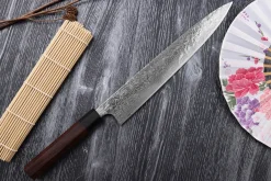 Couteau sujihiki japonais artisanal Takeshi Saji R2 Damas 27cm