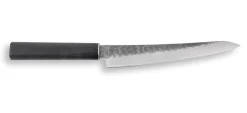 Couteau sujihiki japonais Shizu Hamono Yamato martelé 20cm manche sombre