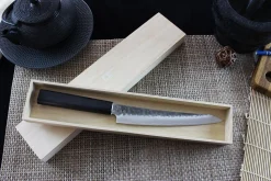 Couteau sujihiki japonais Shizu Hamono Yamato martelé 20cm manche sombre