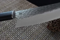 Couteau sujihiki japonais Shizu Hamono Yamato martelé 20cm manche sombre