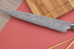 Couteau sujihiki japonais Takeshi Saji R2 Damas Mosaïque 24cm
