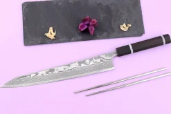 Couteau sujihiki kiritsuke 27cm japonais artisanal Yuzo Kanko Damas SG2