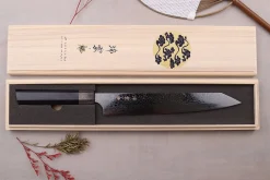 Couteau sujihiki kiritsuke japonais Kanetsugu Zuiun Kiwami revêtement DLC 24cm