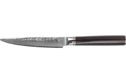 Couteau universel 13cm Fukito Ébène Damas martelé