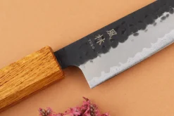 Couteau universel 15cm japonais artisanal Yuzo Black AS chêne brûlé
