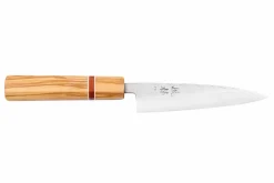 Couteau universel 13,5cm japonais artisanal Yuzo SLD olivier et sequoia