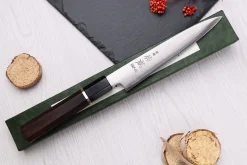 Couteau universel 16,5cm japonais artisanal Sukenari HAP40 San Maï manche en bois de rose