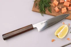 Couteau universel 13cm japonais artisanal Wusaki Hikari SLD manche bubinga
