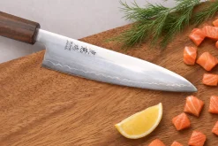 Couteau universel 13cm japonais artisanal Wusaki Hikari SLD manche bubinga