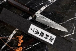 Couteau universel 13,5cm japonais artisanal Wusaki Kuronawa G3 damas