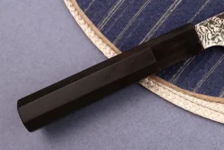 Couteau universel 15cm japonais artisanal Hatsukokoro Ginga ATS-34 Damas ébène
