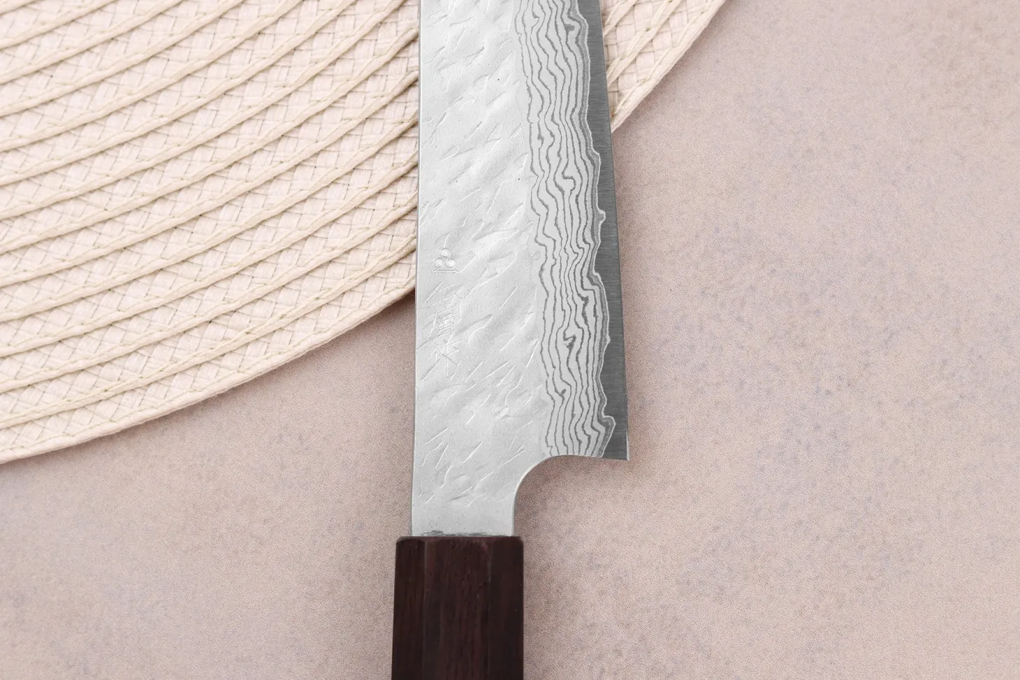 Couteau universel 15cm japonais artisanal Nigara Hamono Tsuchime VG10 damas