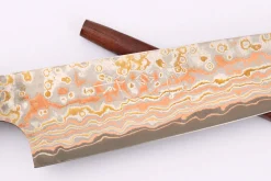 Couteau universel 13cm japonais artisanal Takeshi Saji VG10 Rainbow Nashiji
